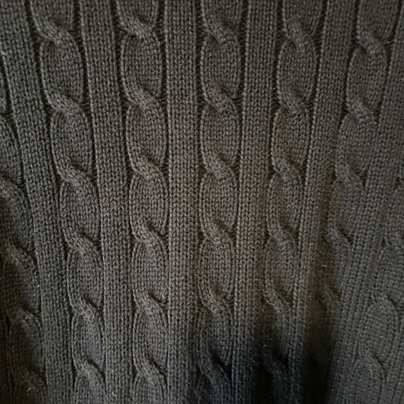 RALPH LAUREN GOLF BLACK LADIES CABLE CREW NECK SWEATER SIZE S - Picture 3 of 5